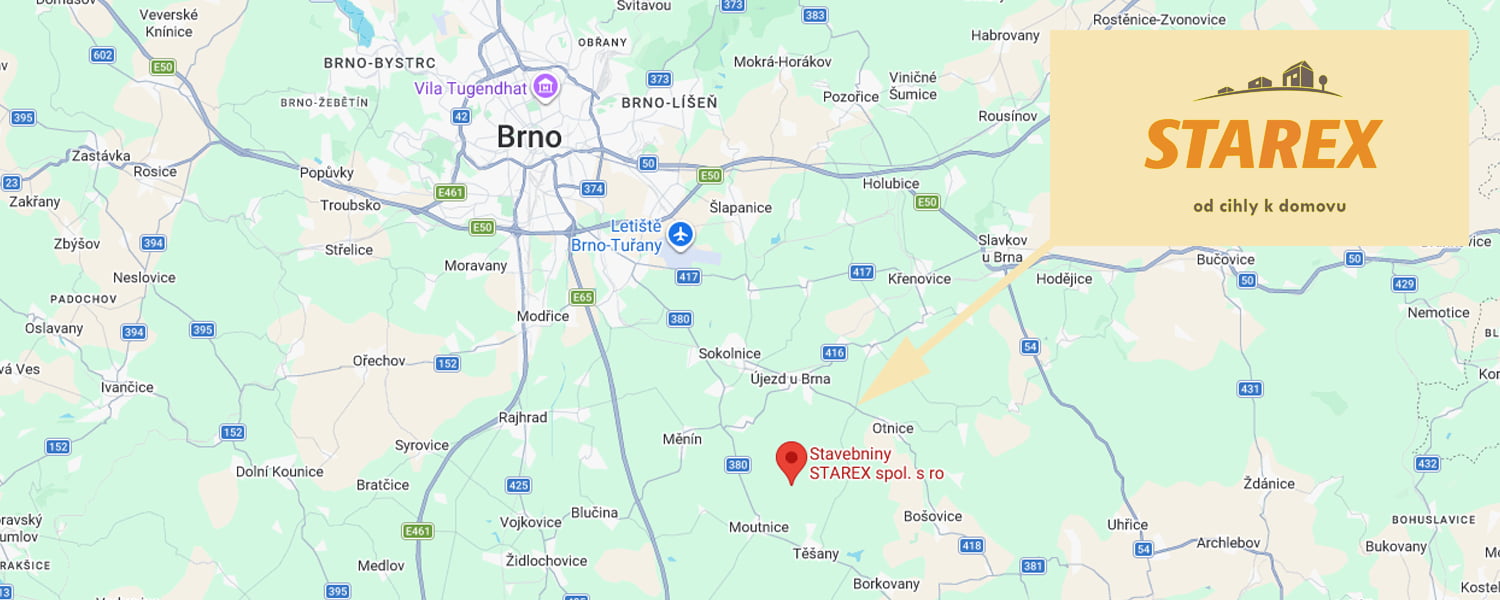 Mapa – Stavebniny STAREX spol. s r.o., Nesvačilka